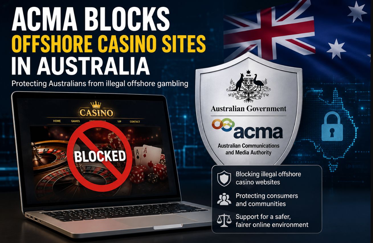 ACMA blocks offshore casino sites in Australia to protect players from illegal online gambling